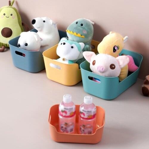 Home Storage Basket with Handles PP Materials Multifunction Desktop Sundries Snack Cosmetics Office Table Organizer Boxes