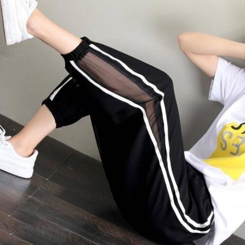 Summer sports pants womens thin loose-fitting bloomers wide-leg Harlan casual nine-point pants women spring and autumn tide