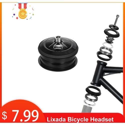 Lixada Head Part CNC Threadless Tapered Bike Spacer Ring Cover Steering Bicycle Headset Sealed Cartridge Steering Column Bearing