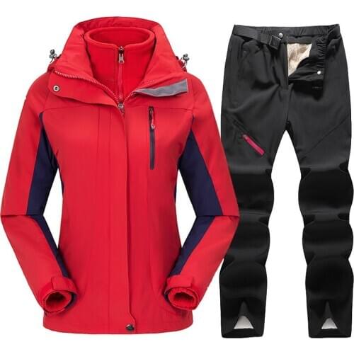 Skiing Suit Women Winter Snowboard Jacket Set Thicken Warm Windproof Ski Jacket Women Breathable Outdoor Waterproof Snow Jacket