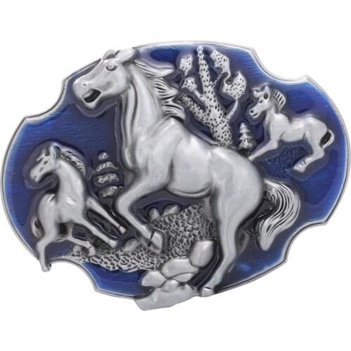 Men 3D Steed Horse Carved Indian Belt Buckle Hip-Hop Rap Cowboy Jewelry Buckle