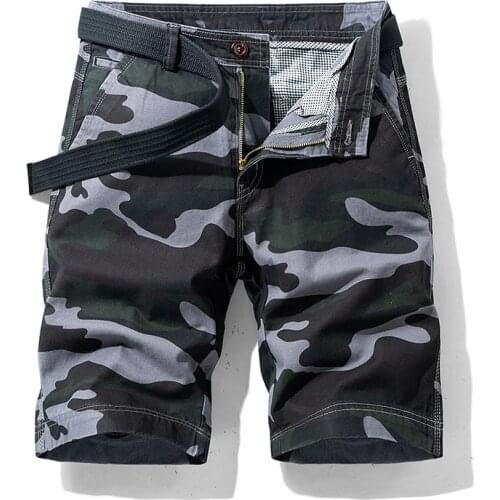 Mens Military Cargo Shorts Casual Fashion Multi Pocket 2021 Summer Brand Cotton Army Camouflage Tactical Shorts Plus Size Shorts