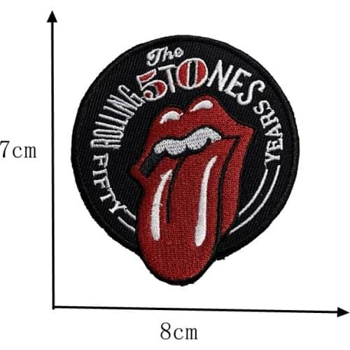 Tongue Embroidered Patches For Clothing bordados parches ropa Jeans Jacket Patchwork Iron On Appliques Dress Shoes Decor