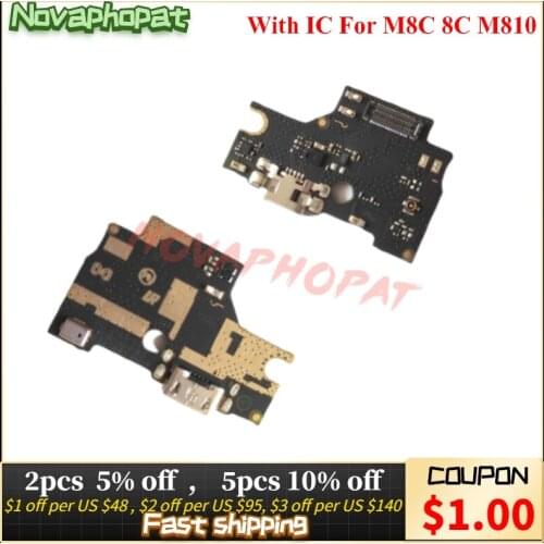 Novaphopat For Meizu M8C 8C M810 USB Dock Charging Port Charger Plug Flex Cable Ribbon With Microphone MIC Board