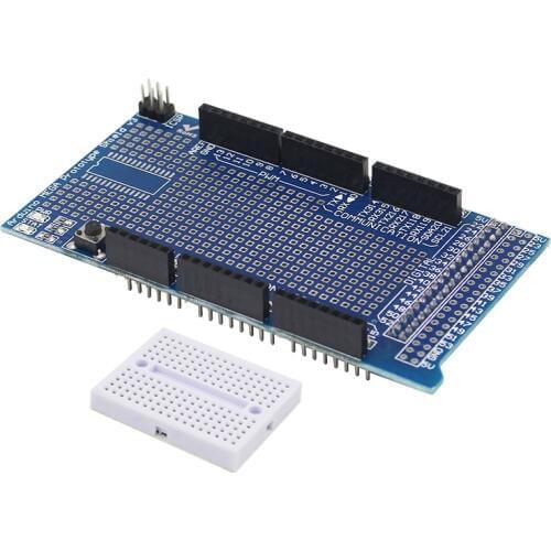 New MEGA2560 ProtoShield V3 Prototype Expansion Board + White Mini Breadbread for MEGA
