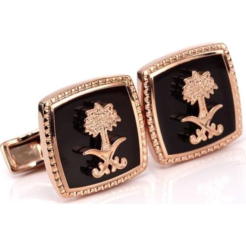 New Designer Luxury Rose Golden Flower Cufflinks Brand Mens Cuff Links for Wedding Wholesale Gift 3 color mix