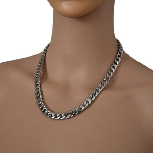 Necklace for Men and Women Cuban Link Chain Necklaces Trendy Gold Silver Black Color Jewelry Party Gifts