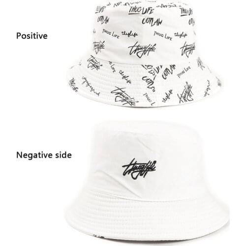 Double side Pattern Unisex Cotton Bucket Hats Women Branded Sunscreen Panama Hat Men Outdoor Fisherman Hat Beach Cap