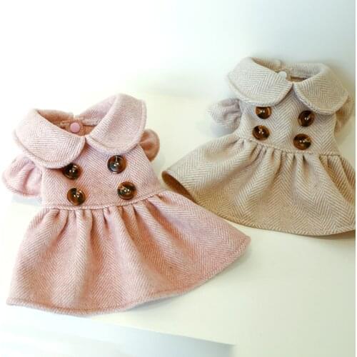 Princess Dog Cat Dress Coat Buttons Design Pet Puppy Hoodie Autumn/Winter Clothes Apparel 5 sizes