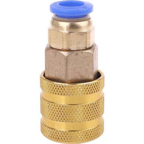 Straight Plug Fitting Round Head Quick Inflatable Nozzle Hose OD Diameter 8mm Connector Dual Stuck Brass Stainless