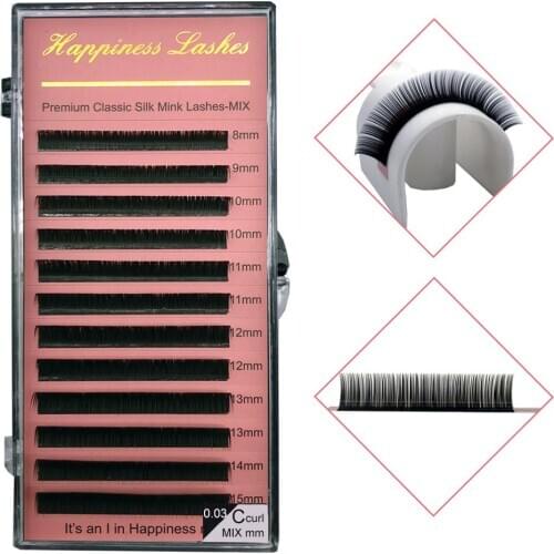 Makeup For Salon Mink Eyelashes Individual For Lashes Mix Length Soft Natural Classic Eyelash Extension Mink Silk Long Eye Lash