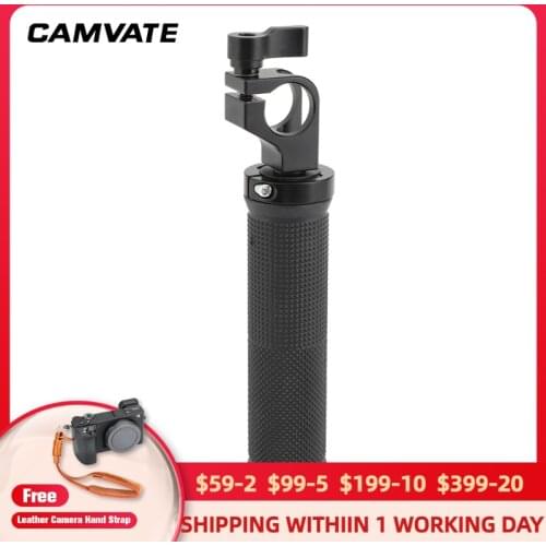 CAMVATE Camera Rubber Handgrip With Double-End Locking Ring & 19mm Single Rod Clamp Adapter For DSLR Camera Rod Support System