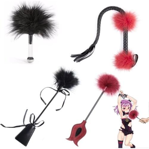 Bdsm Feather Tickled Whip SM Game Bondage Flogger Flirt Whip Fetish Sex Slave Cosplay Spanking Paddle Whip Torture Gear Sex Toys