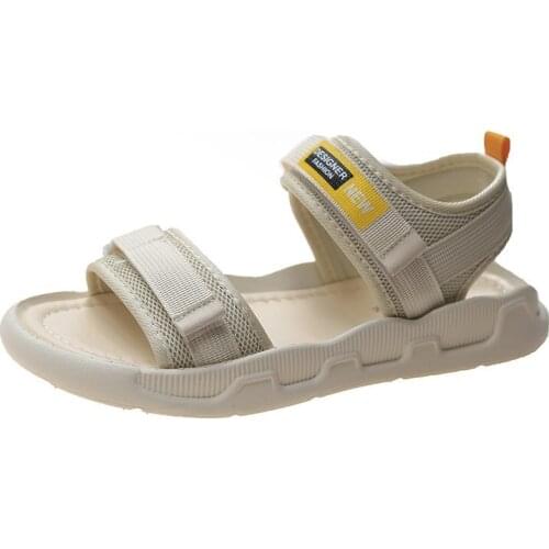 Women Sandals Summer Flat Heels Fashion Outdoor Shoes Non-Slip Lightweight 35-40 New Ladies Breathable Loop Toe Casual Slippers