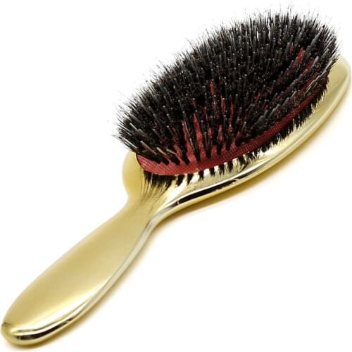 High Quality Oval Wild Boar Bristle Hair Brush Anti-static Salon Hairdresser Scalp Massage Comb Airbag Hair Brush