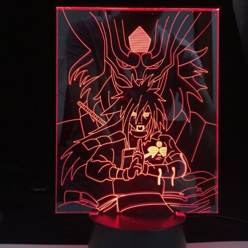 Madara Susanoo Anime Figure 3D LED Table Lamp Cartoon 7 Colors Changing Night Lights for Children Room Decor Birthday Gift Night