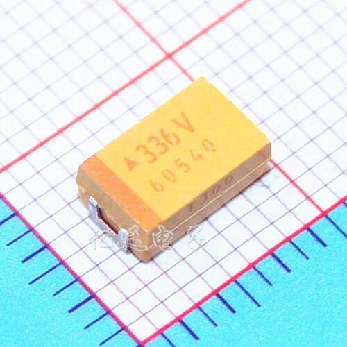 Chip tantalum capacitor 336V 33UF 35V D type 7343 10% bile capacitance yellow polar capacitance