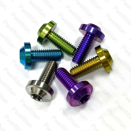 Titanium Bolts M6 X 15 20 25 30 35mm Torx Umbrella Head For Motorcycle Mountain Bike Brake Disc Fastening Screw GR5 2 PCS