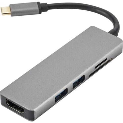 Type-C to 2 Ports USB 3.0 Hub + SD/TF Card Reader USB 3.0 Multi-Function Card Reader