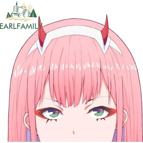 EARLFAMILY 13cm x 12.2cm for Darling In The Franxx Car Sticker Vinyl Scratch-proof Window Trunk Custom Printing Waterproof Decal