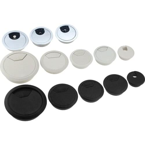 2Pcs Desk Wire Hole Cover Base Computer Grommet Table Cable Outlet Port Surface Line Box Furniture Hardwar desk computer desk