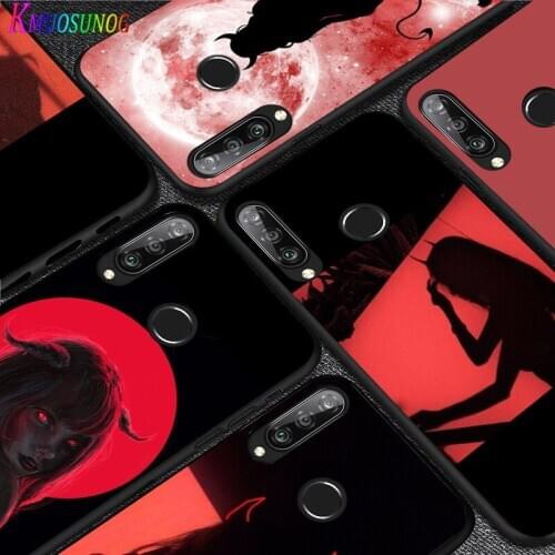 For Huawei P40 P30 P20 Pro Lite E Plus 5G Bright Black Phone Case Fashion Devil woman For Huawei P10 P9 P8 Lite Cover