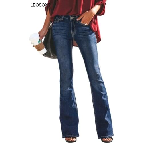 Womens Pants Jeans 2021 New Fashion Explosion Models Bell Bottoms Streetwear Vintage Mid Waist Long Jeans