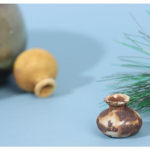 1/2pcs 1:12 Dollhouse Miniature Retro Mini Ceramic Jar Earthen Jar Model Accessories