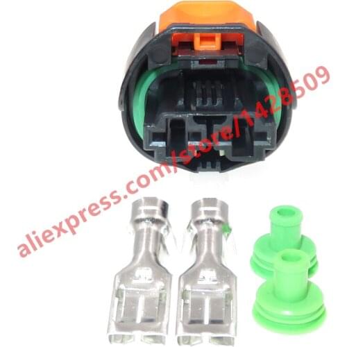 5 Sets 2 Pin High Current Waterproof Connector For Citroen C4L 8 Series Auto Fan Resistance Wire Harness Socket 1544978-1