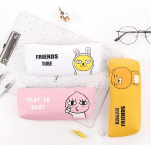 1pcs Friends Pencil Case Canvas School Supplies Kawaii Stationery Estuches Chancery School Cute Pencil Box Pen Bags