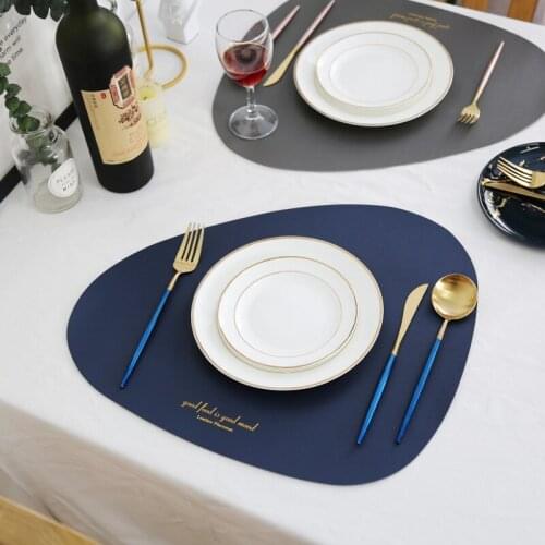 1PC Nordic INS Leather PU Place Mat Placemat Household Simple Waterproof Oil-proof iInsulation Coaster Place Mats for Table