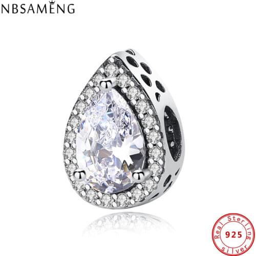 New 100% 925 Sterling Silver Charm Bead Thread Blue Roud Prismatic Charms Beads Fits Bracelet DIY Women Jewelry