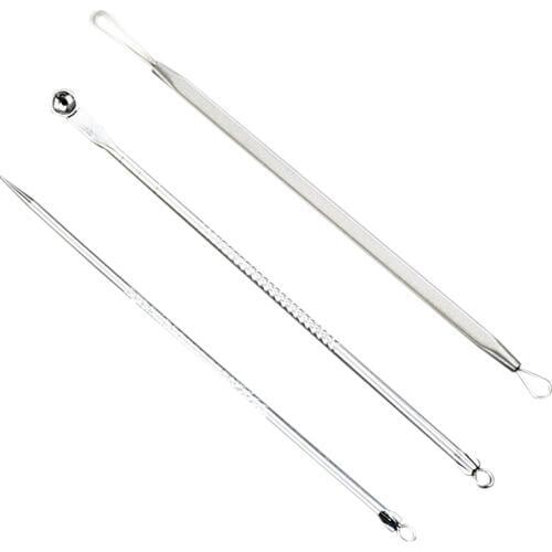 Stainless Steel Blackhead Pickel spot Extractor Remover Tool Kit 3pcs set