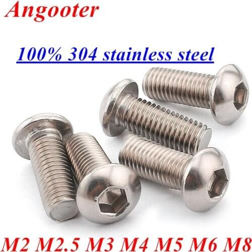 5-50pcs/lot iso7380 M2 M2.5 M3 M4 M5 M6 M8 hex head allen screw 304 stainless steel Hexagon socket button head cap screw bolts