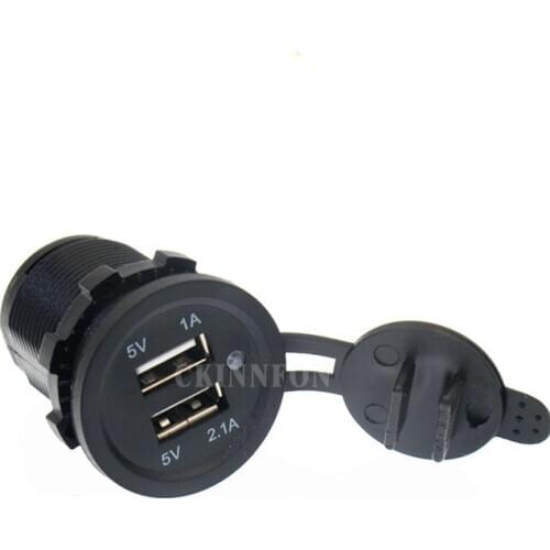 50Pcs/Lot Car 3.1A Dual USB Port Charger Power Socket Outlet Universal For Auto Motorcycle Usb Charger With LED Indicator Light