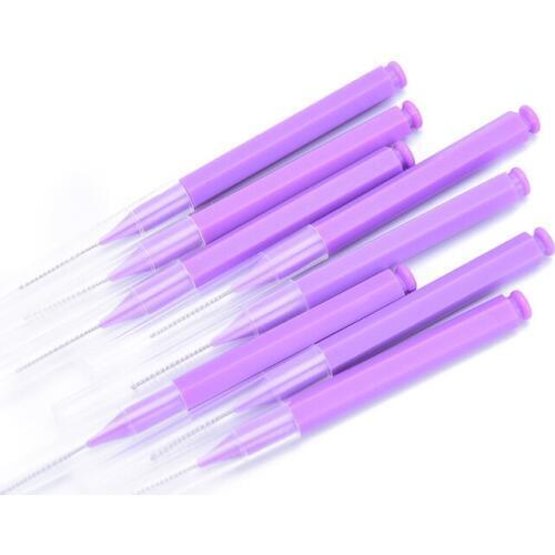 Hot 8Pcs Adults Toothpick Dental Floss Orthodontic Dental Cleaning Brushes Push-pull Interdental Brush