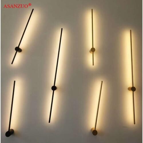 Minimalist strip LED wall lamp bedroom bedside lamp creative modern minimalist Nordic living room wall aisle lamp