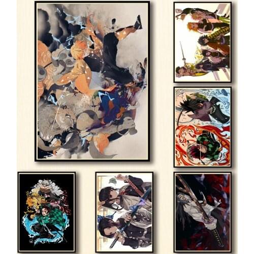 Anime Poster Demon Slayer Canvas Painting Wall Art Posters and Prints Room Decor Pictures Kids Home Decoration Wall Decor