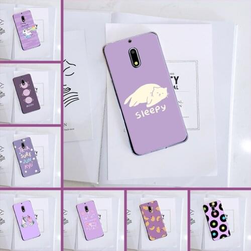 Phone Case For Nokia6 5 3 2 Nokia 7 Plus X6 X71 Purple Cat Unicorn Soft Silicone Back Cover For Nokia 1 Plus 2 3 5 6 8 9 Case