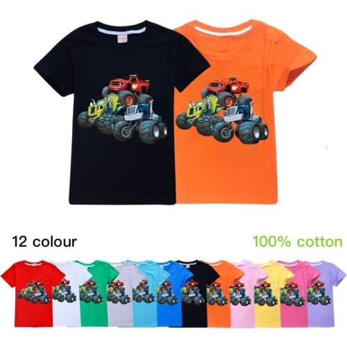 Kids T Shirt For Boys Children Short Sleeve TShirt Baby Girls Clothes Summer Outfits Tops Tee Cartoon Car Monster Machine Cotton