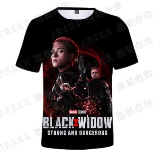Marvel The Avengers Black Widow 3D T Shirts Casual Streetwear Boy Girl Kids Men Women Children Printed T-shirt Tops Cool Tee