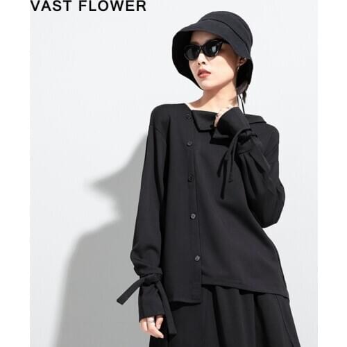 Black Plus Size Bow Spliced T-Shirt Women New Long Sleeve Vintage Casual Loose T Shirt Tops Fashion Clothes Spring Autumn 2021