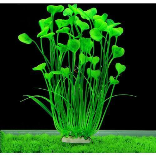 Heart Shape Water Grass Artificial Aquarium Decoration Plants for Fish Tank Aquatic Ornament Landscape Height 40cm