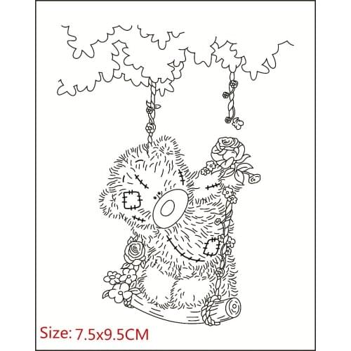 Swing the bear Transparent Silicone Rubber Stamp and metal die Sheet Cling Scrapbooking DIY Cute Pattern Photo Album Stamp