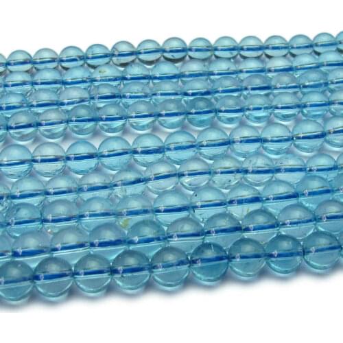 AAA LOOSE BEADS blue TOPAZ round 3.5mmmm wholesale for DIY jewelry necklace 36cm