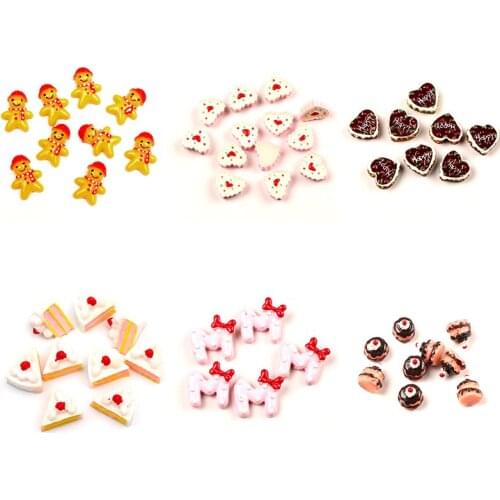 LF 20Pcs Mixed Mini Cake Resin Cabochon Flatback Decoration Crafts Embellishments For Scrapbooking Diy Accessories