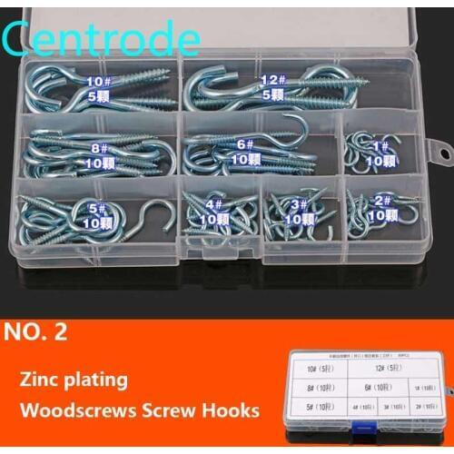 Copper-plated zinc question mark hook screw nail plus long sheeps eye screw hanging ring iron hook gypsum board thread hook set