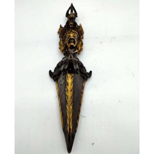 Copper Statue brass Vajra pin devil subduing pestle magic weapon Tibetan Buddhism Tantrism karma horse hea Demon Subduing Town