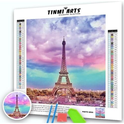 5D Diamond Painting Kit for Adults Full Round Diamond Mosaic Art DIY Diamond Embroidery Landscape Paris