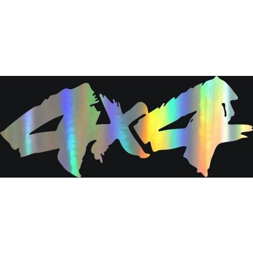 Window Sticker 4X4 Interesting Off Road Sticker On window Motorcycle Reflective Laser Decals Sticker window Styling 13.5*5.5cm